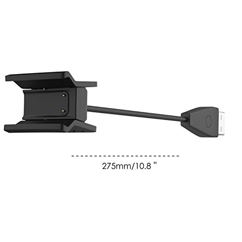 MoKo Fitbit Alta HR Cargador - Reemplazo USB Charger con Botón de Reinicio, Adaptador para Base de Muelle de Cable de Carga de 1.8 FT (550mm) para Fitbit Alta HR Heart Rate + Fitness Wristband, Negro