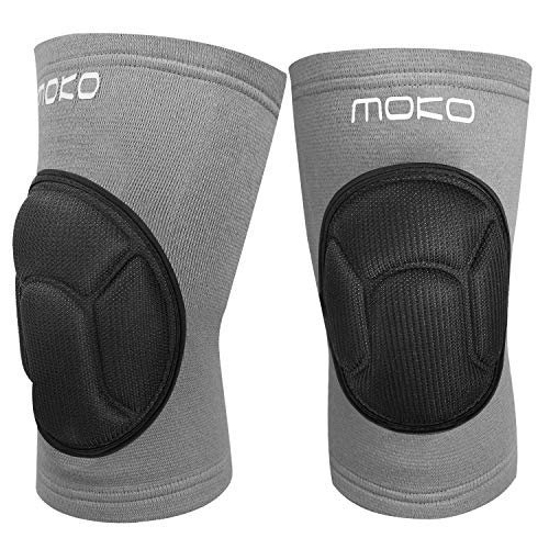 MoKo Rodilleras Protectoras, Professional Antideslizante con Esponja Gruesa Colisión Ultra Suave y Cómodo Protector de Rodilla, Escalada Deportiva al Aire Libre Protector[ 1 Par ], L, Gris