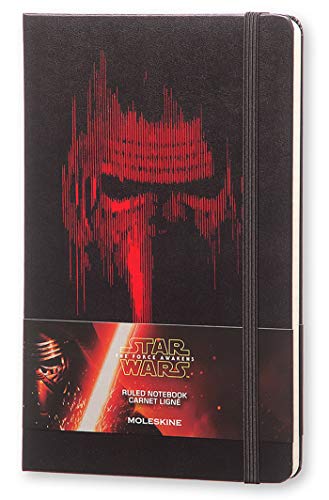 Moleskine Star Wars Edición Limitada, Cuaderno de Rayas con Gráficos y Detalles Temáticos de Kylo Ren, Tapa Dura, Tamaño Grande 13 x 21 cm, Negro, 240 Páginas