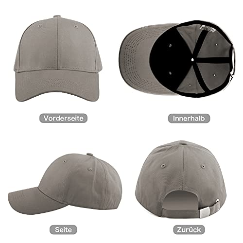 Momoshe para Hombres y Mujeres, Gorra Ajustable de algodón para Correr al Aire Libre Gorra de béisbol Gris