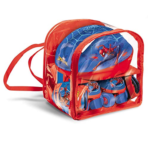 Mondo- Patines de Ruedas Ajustables Spider-Man Set Completo Toys 28629-Patines niños (22 a 29), Color Turquesa, Regolabile (28629)