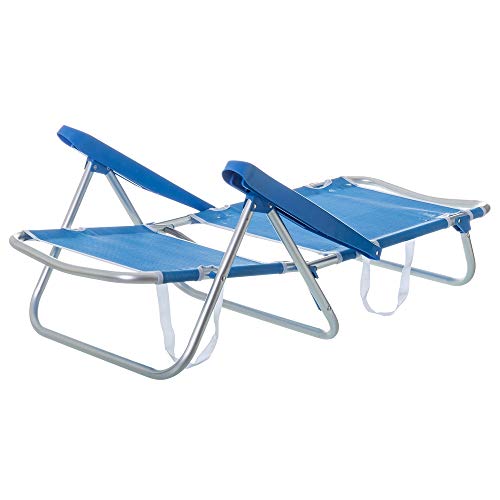 Monty LOLAhome Silla con Brazos para Playa Pop de Aluminio Azul Garden, 80 x 61 x 47 cm