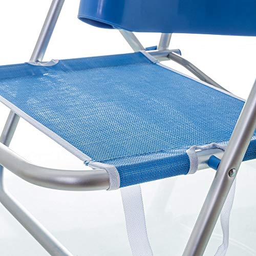 Monty LOLAhome Silla con Brazos para Playa Pop de Aluminio Azul Garden, 80 x 61 x 47 cm