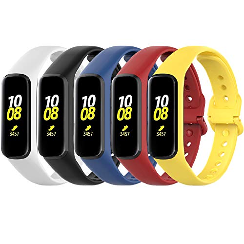 MONUARY 5 Piezas Correas Compatible con Samsung Galaxy Fit2 Pulsera, Silicona Reloj de Recambio Brazalete Coloridos Correa para Galaxy Fit 2