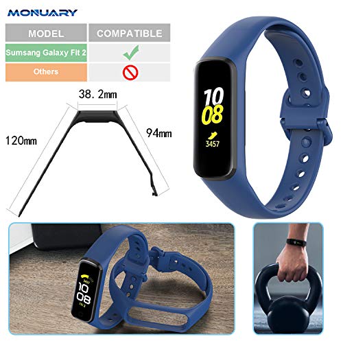 MONUARY 5 Piezas Correas Compatible con Samsung Galaxy Fit2 Pulsera, Silicona Reloj de Recambio Brazalete Coloridos Correa para Galaxy Fit 2