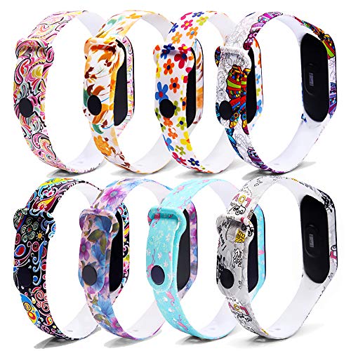 MONUARY 8 Piezas Correas Compatible con Xiaomi Mi Band 6 / Xiaomi Mi Band 5 / Amazfit Band 5, Silicona Reloj de Recambio Coloridos Correa para Xiaomi Mi Band 6 / Xiaomi Mi Band 5 / Amazfit Band 5