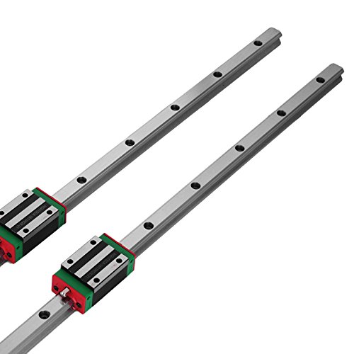 Mophorn Riel Lineal 15-1500 mm 2x Riel de Guía Lineal 4x Tipo Cuadrado Bloque de Cojinetes del Carro Soporte de Riel Lineal para Rodamientos Ranurados de 15 mm