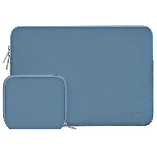 MOSISO Funda Protectora Compatible con MacBook Air/Pro Retina,13-13,3 Pulgadas Portátil,Compatible con MacBook Pro 14 2021 M1 Pro/M1 MAX A2442,Bolsa Blanda de Neopreno con Pequeño Caso,Azul Lima