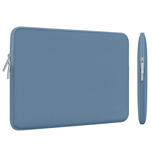 MOSISO Funda Protectora Compatible con MacBook Air/Pro Retina,13-13,3 Pulgadas Portátil,Compatible con MacBook Pro 14 2021 M1 Pro/M1 MAX A2442,Bolsa Blanda de Neopreno con Pequeño Caso,Azul Lima