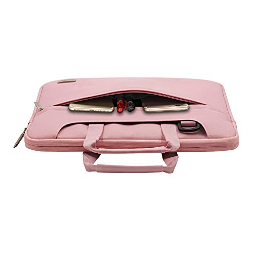 MOSISO Funda Protectora Compatible con MacBook Pro 16 2019 A2141/MacBook Pro 15-15.6/Surface DELL HP Acer ASUS de Portátil, Bolsa de Hombro Blanda Maletín Bandolera con Cinturón de Carro,Rosa