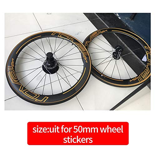 Moto Pegatina Pegatinas de Wheelset para Bicicleta de Carretera 700C Bicicleta Roval Carbon Clincher Decal Traje para 50 mm Profundidad Dos Ruedas Calcomanías (Color : D Brake brighe White)