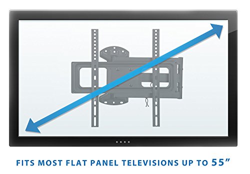 Mount-It! Brazo de montaje en pared para TV de movimiento completo con extensión de 60 cm, se adapta a televisores de 32 a 55 pulgadas con hasta VESA 400 x 400, capacidad de 85 libras