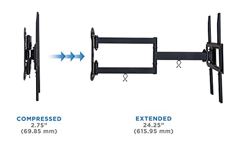 Mount-It! Brazo de montaje en pared para TV de movimiento completo con extensión de 60 cm, se adapta a televisores de 32 a 55 pulgadas con hasta VESA 400 x 400, capacidad de 85 libras