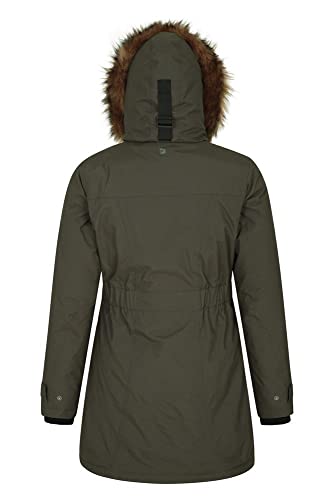 Mountain Warehouse Aurora de Las Mujeres Chaqueta Abajo - Chaqueta Impermeable de Las señoras, Capa del Invierno de Breathable, Costuras grabadas Caqui 34