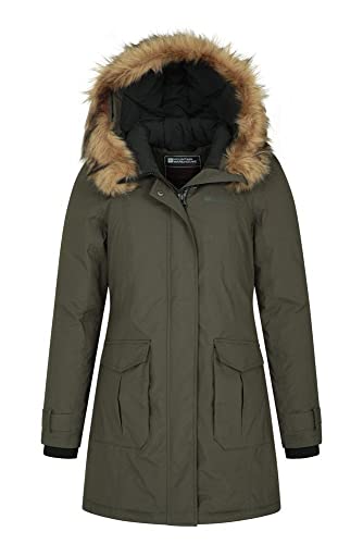 Mountain Warehouse Aurora de Las Mujeres Chaqueta Abajo - Chaqueta Impermeable de Las señoras, Capa del Invierno de Breathable, Costuras grabadas Caqui 34