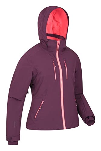 Mountain Warehouse Chaqueta de esquí para Mujer Slopestyle Extreme - Abrigo con Aislamiento, Impermeable, Chaqueta de Invierno cálida y Transpirable - para Vacaciones Burdeos 38