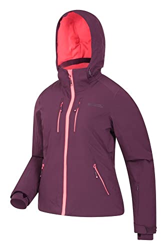 Mountain Warehouse Chaqueta de esquí para Mujer Slopestyle Extreme - Abrigo con Aislamiento, Impermeable, Chaqueta de Invierno cálida y Transpirable - para Vacaciones Burdeos 38