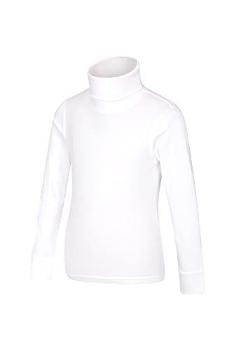 Mountain Warehouse Meribel Camiseta térmica Cuello Alto para niño - Camiseta Interior térmica 100% algodón, Cuello Cisne y Manga Larga - Ideal para Practicar Trekking Blanco 2-3 Años