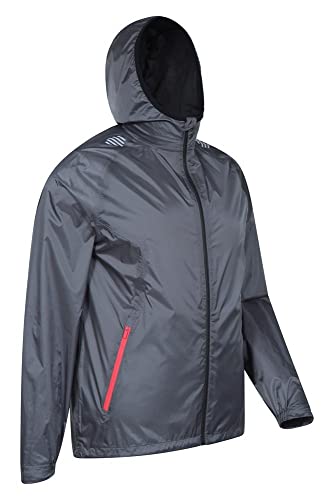 Mountain Warehouse Ultimate Chaqueta Impermeable para Hombre - Chubasquero Transpirable, 10 000 mm, Ligero, Secado rápido - Ideal para Ciclismo, Correr y Senderismo Gris M