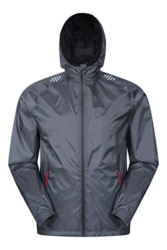 Mountain Warehouse Ultimate Chaqueta Impermeable para Hombre - Chubasquero Transpirable, 10 000 mm, Ligero, Secado rápido - Ideal para Ciclismo, Correr y Senderismo Gris M