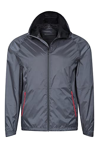 Mountain Warehouse Ultimate Chaqueta Impermeable para Hombre - Chubasquero Transpirable, 10 000 mm, Ligero, Secado rápido - Ideal para Ciclismo, Correr y Senderismo Gris M