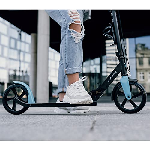 Movino Infinity Scooter para niños y Adultos, Plegable, Ruedas Grandes de 200 mm, portabotellas, Correa de Transporte