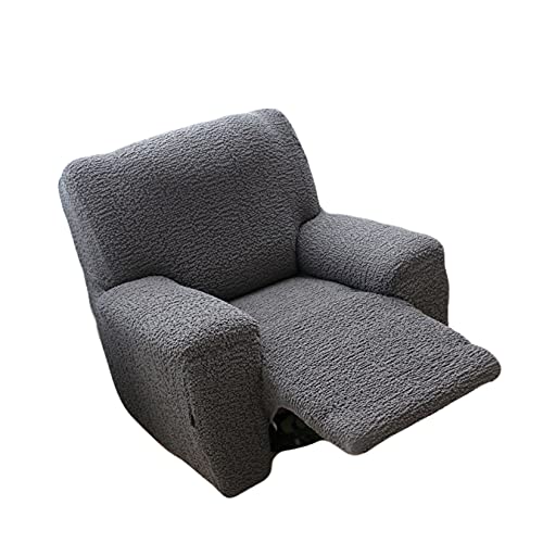 Mqing Jacquard Tejido De Punto Elástico Funda para Sillón Reclinable, Antideslizante Reclinable Funda De Sofá con Fondo Elástico Suave Protector De Muebles, Lavable-Gris Oscuro-1 Plazas90-130cm