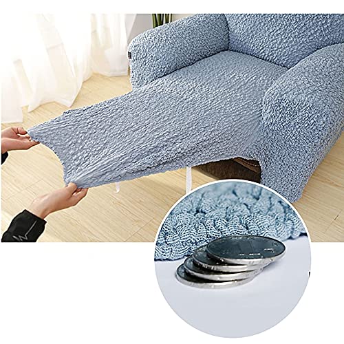 Mqing Jacquard Tejido De Punto Elástico Funda para Sillón Reclinable, Antideslizante Reclinable Funda De Sofá con Fondo Elástico Suave Protector De Muebles, Lavable-Gris Oscuro-1 Plazas90-130cm