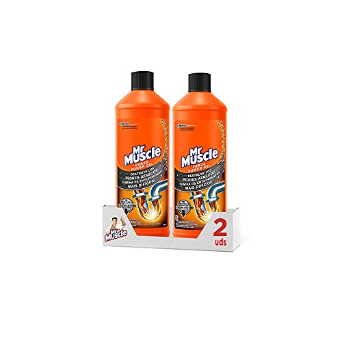 Mr Muscle - Forza Desatascador Gel Power. Gel limpia tuberías. Desatascador líquido potente desagües, Pack de 2 Uds, Cantidad total 2x1L