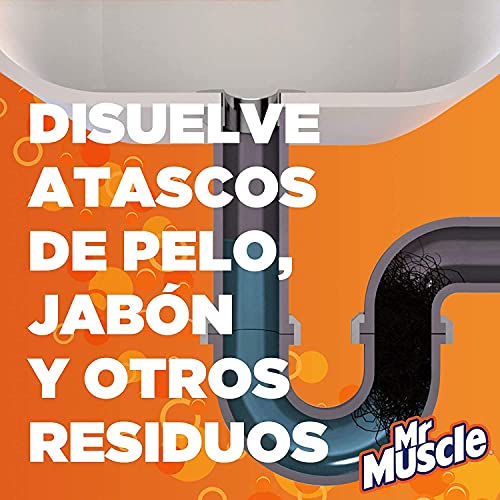 Mr Muscle - Forza Desatascador Gel Power. Gel limpia tuberías. Desatascador líquido potente desagües, Pack de 2 Uds, Cantidad total 2x1L