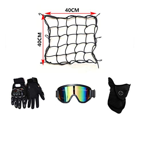 MRDEAR Casco Motocross Adulto Azul, Casco Enduro MTB con Gafas/Máscara/Guantes/Red Elástica (5 Pcs) Casco Cross Descenso Quad Off Road ATV Scooter Hombre Mujer,L