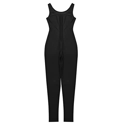 MSemis Maillot de Danza Ballet para Mujer Mono Elástico de Gimnasia Ritmica Maillot de Patinaje Artisco Disfraz de Bailarina A Negro Medium