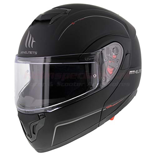 MT HELMETS 105200036 Casco para Moto, Accesorio Unisex para Adultos, Negro, L