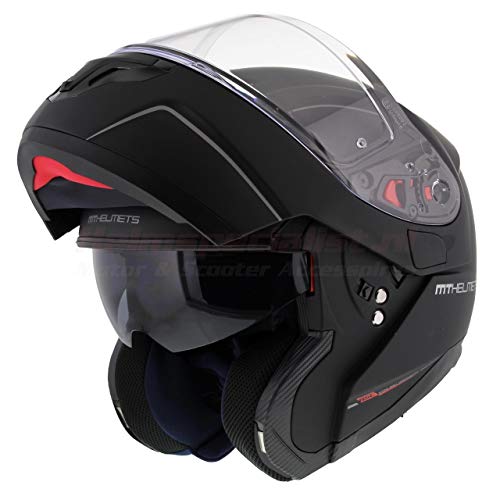 MT HELMETS 105200036 Casco para Moto, Accesorio Unisex para Adultos, Negro, L