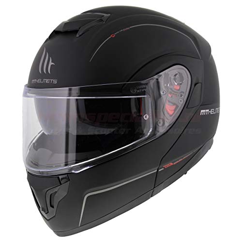 MT HELMETS 105200036 Casco para Moto, Accesorio Unisex para Adultos, Negro, L