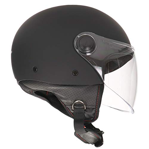 MT HELMETS 110500033 Casco para Moto, Accesorio Unisex para Adultos, Negro Opaco, XS