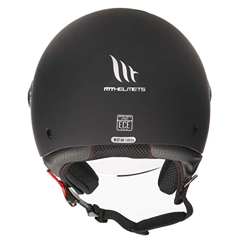 MT HELMETS 110500033 Casco para Moto, Accesorio Unisex para Adultos, Negro Opaco, XS