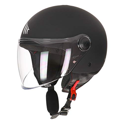 MT HELMETS 110500033 Casco para Moto, Accesorio Unisex para Adultos, Negro Opaco, XS