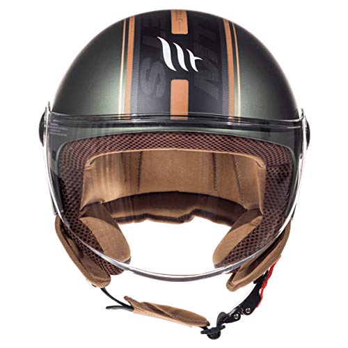 MT HELMETS 11054718235 Casco para Moto, Accesorio Unisex para Adultos, Matt Brown, M
