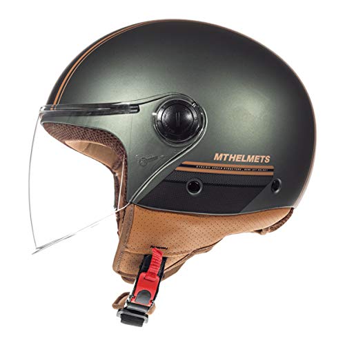 MT HELMETS 11054718235 Casco para Moto, Accesorio Unisex para Adultos, Matt Brown, M