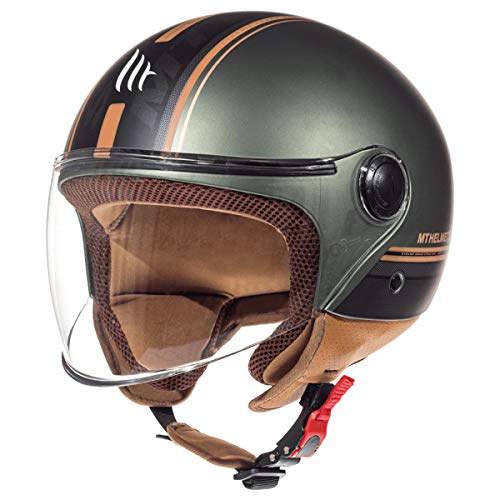 MT HELMETS 11054718235 Casco para Moto, Accesorio Unisex para Adultos, Matt Brown, M