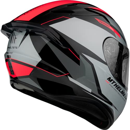 MT Helmets - Casco Integral FF106 Targo Pro Sound (A5 Gris/Rojo, S)