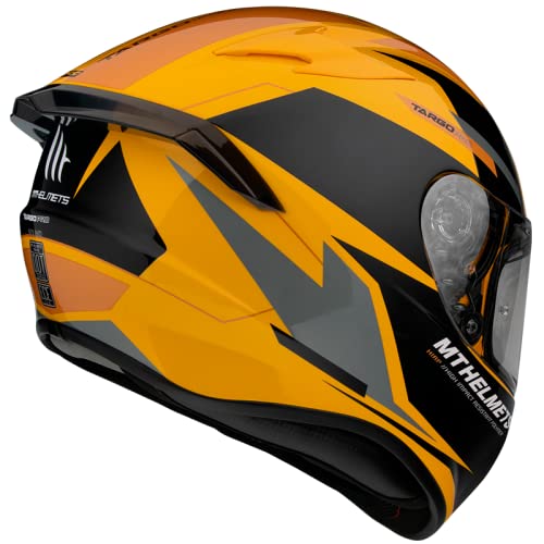 MT Helmets - Casco Integral FF106 Targo Pro Sound (D3 Negro/Amarillo, L)