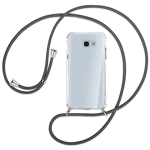 mtb more energy® Collar Smartphone para Samsung Galaxy A5 2017 (SM-A520, 5.2'') - Gris Oscuro - Funda Protectora ponible - Carcasa Anti Shock con Cuerda Correa