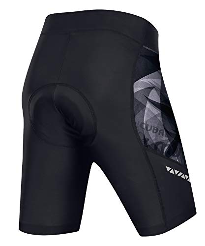 MUCUBAL Pantalones cortos de bicicleta para mujer con acolchado 3D de compresión para ciclismo, spinning, bicicleta de carretera - negro - S
