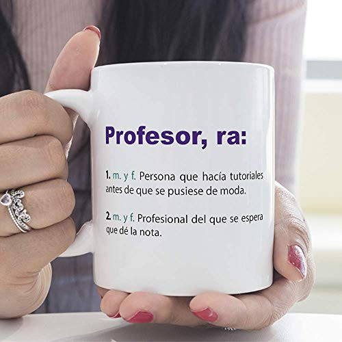 MUGFFINS Taza Profesor (hombre)- Texto /Frases y Mensajes Alegres y Divertidos /Taza Regalo de Café para Desayuno - Cerámica 350 mL