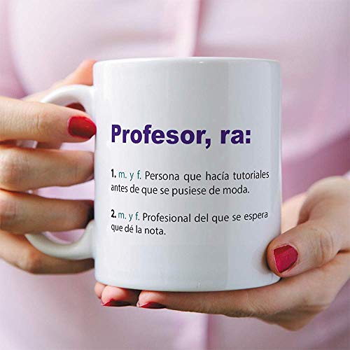 MUGFFINS Taza Profesor (hombre)- Texto /Frases y Mensajes Alegres y Divertidos /Taza Regalo de Café para Desayuno - Cerámica 350 mL