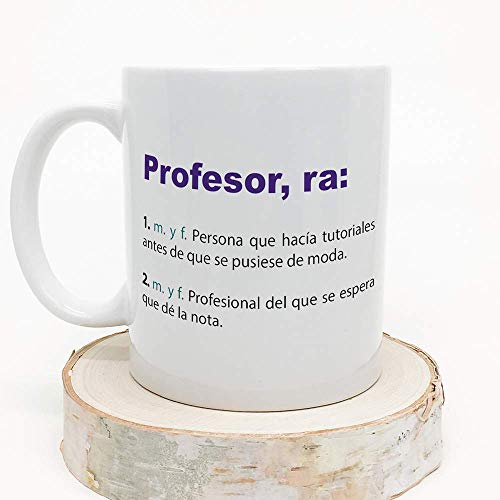 MUGFFINS Taza Profesor (hombre)- Texto /Frases y Mensajes Alegres y Divertidos /Taza Regalo de Café para Desayuno - Cerámica 350 mL