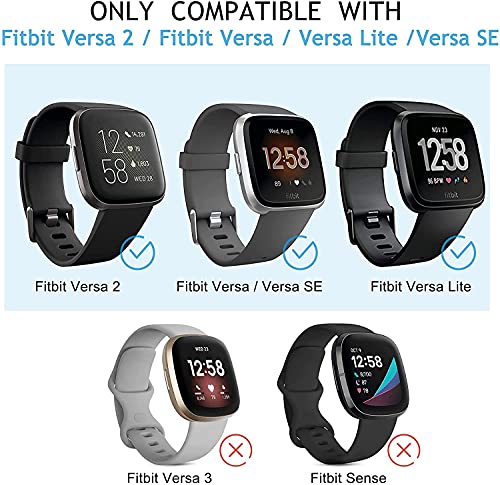 Mugust 3 Piezas Correa Compatible con Fitbit Versa/Fitbit Versa 2 Correa, Pulsera de Repuesto Clásica de Silicona para Fitbit Versa 2 / Versa/Versa Lite Correas (S, Oro Rosa/Negro/Rojo Vino)