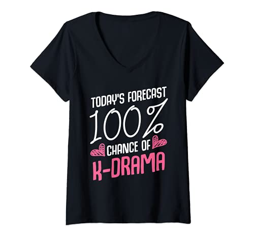 Mujer 100% de probabilidad de la película coreana K-Drama K-Pop de Camiseta Cuello V